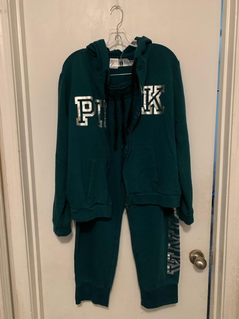 PINK Victoria's Secret Teal Green Zip Hoodie